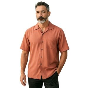 Jos. A. Bank Button Down Linen Shirt Men’s Large Rust/Burnt Orange Color